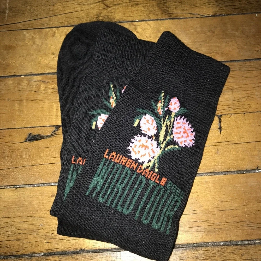 Lauren Daigle 2020 World Tour Socks‎ Black NWOT